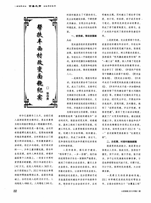 帮扶丰西村改变面貌纪实