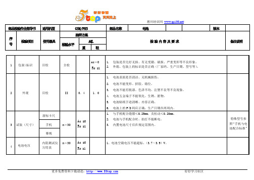 电池部品检验作业指导书