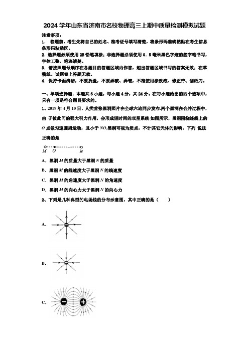 2024学年山东省济南市名校物理高三上期中质量检测模拟试题含解析