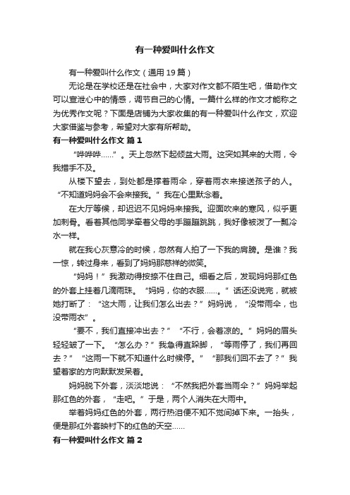 有一种爱叫什么作文