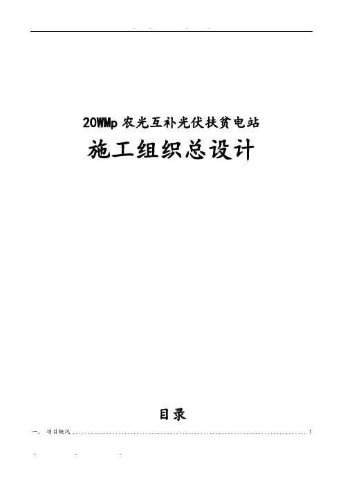 20WMp农光互补光伏扶贫电站施工组织总设计说明