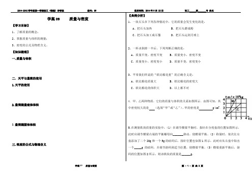 09密度与质量(导学案)