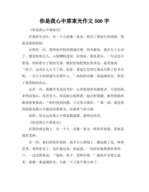 你是我心中那束光作文500字