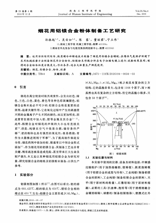 烟花用铝镁合金粉体制备工艺研究