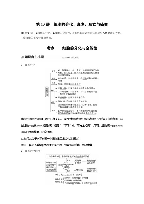 2022年高考生物一轮复习 细胞的分化、衰老、凋亡与癌变