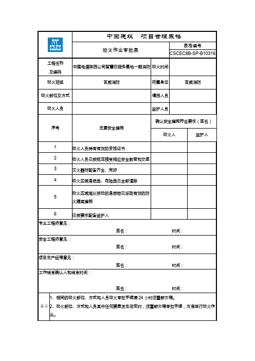 动火作业审批表(1)