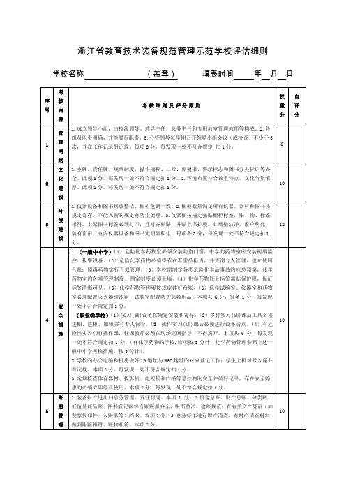 浙江省教育技术装备规范管理示范学校评估细则