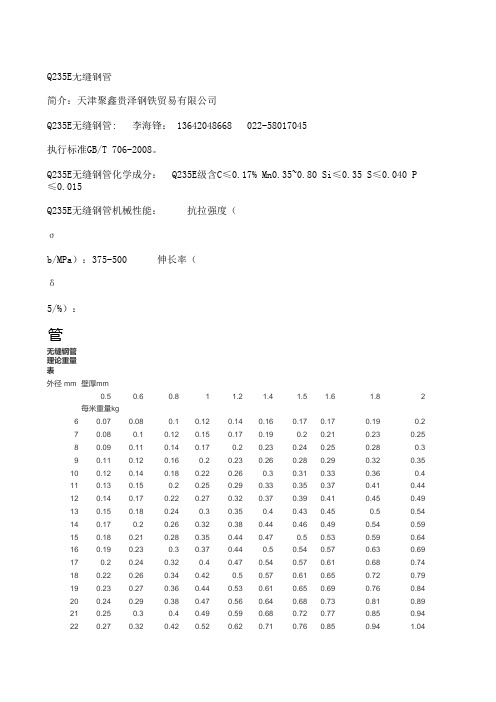 Q235E无缝钢管