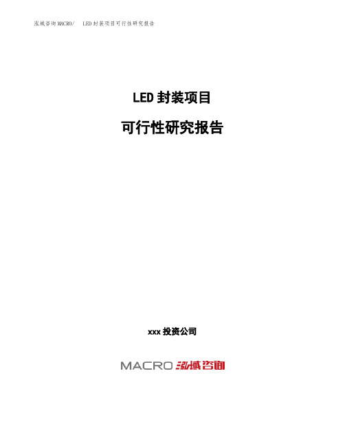 (投资参考建议模板)LED封装项目可行性研究报告