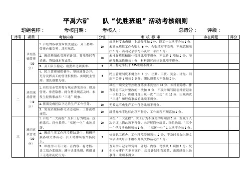 优胜班组评比细则汇总