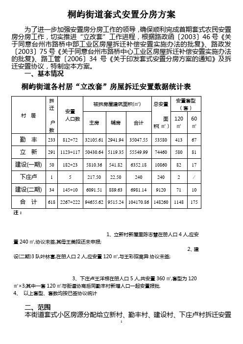 桐屿街道套式安置分房方案