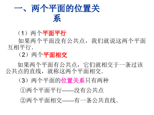 高一数学平面与平面平行的判定和性质(PPT)4-1