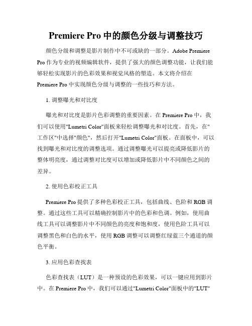 Premiere Pro中的颜色分级与调整技巧