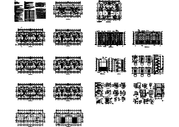 3100平米7层砖混结构民居住宅楼全套建筑设计CAD图纸