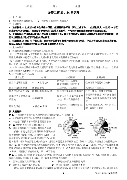 高三历史一轮复习学案必修二第23、24课学案.doc