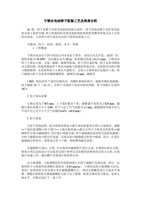 宁朗水电站转子组装工艺及效果分析