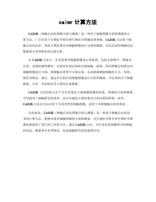 caimr计算方法