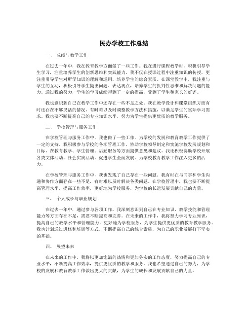 民办学校工作总结