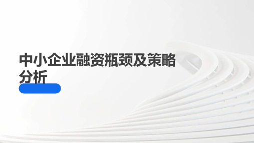 中小企业融资瓶颈及策略分析