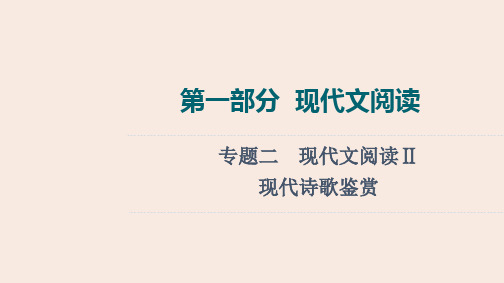 部编人教版高考语文专题复习《现代诗歌鉴赏》PPT课件