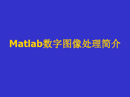 MATLAB数字图像处理课件