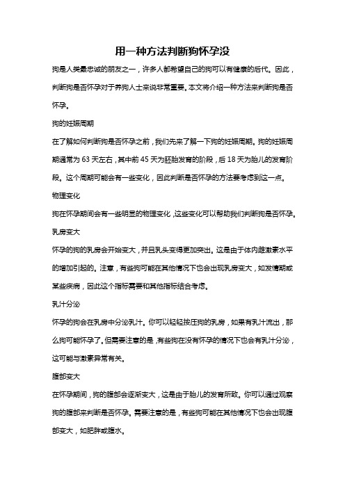 用一种方法判断狗怀孕没