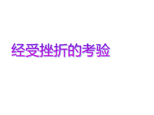 经受挫折的考验 主题班会(共14张ppt)
