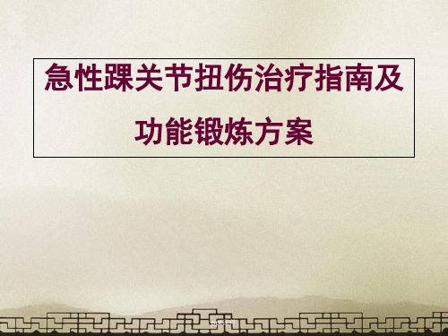 急性踝关节扭伤治疗指南及功能锻炼方案  ppt课件