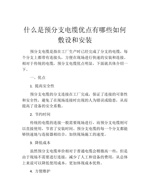 什么是预分支电缆优点有哪些如何敷设和安装