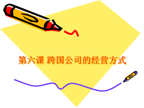 跨国公司的经营方式培训课件