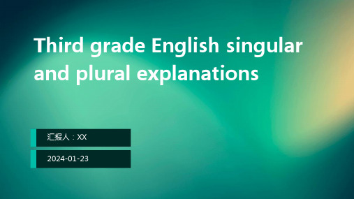 Third grade English singular and plural explanatio