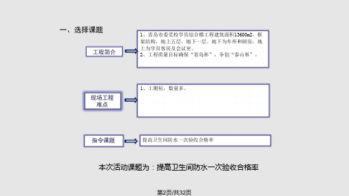 提高卫生间防水一次验收合格率