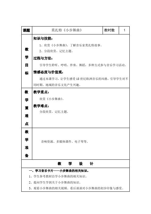 11莫扎特小步舞曲