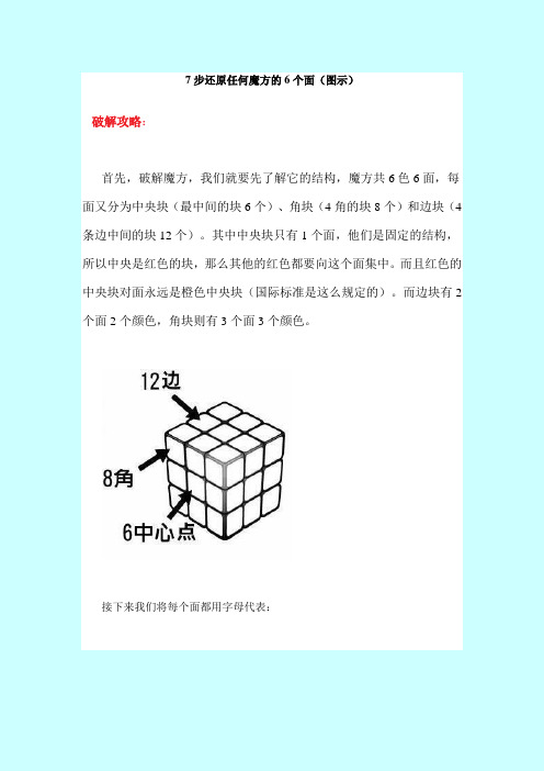 7步还原任何魔方的6个面