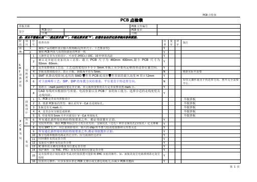 PCB点检表(增加工艺审查)