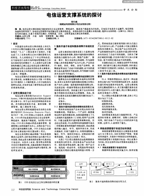 电信运营支撑系统的探讨