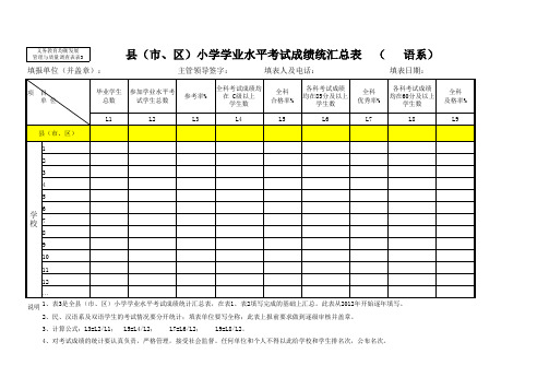 1、小学学业水平统计表