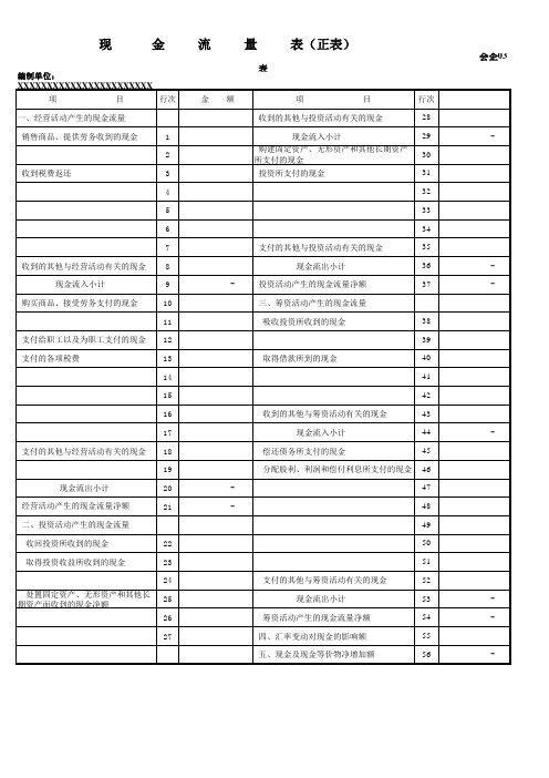 现金流量表模板(含公式)