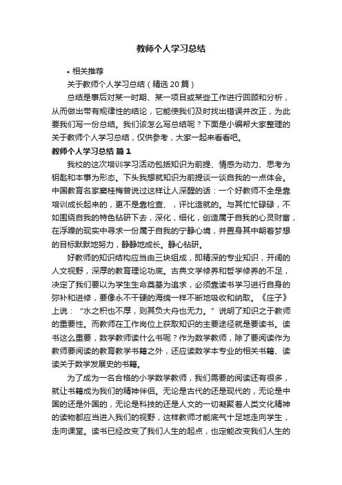 教师个人学习总结