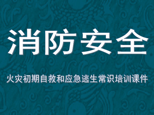 消防安全火灾初期自救和应急逃生常识培训ppt课件(完整版)