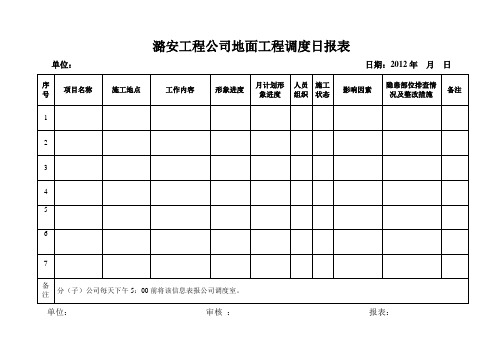 调度表格