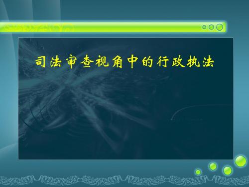 司法审查视角中的行政执法讲座课件