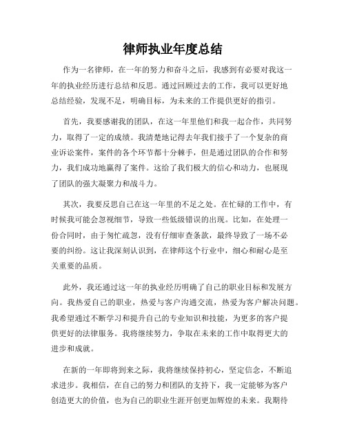 律师执业年度总结