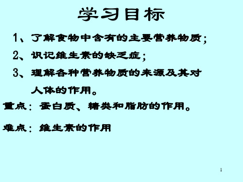 生物：4.2.1《食物中的营养物质》课件(人教版七年级下)