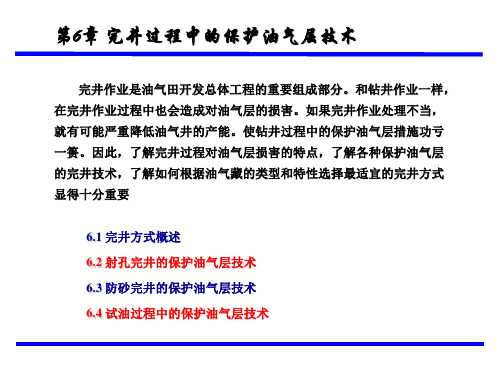 第6章 完井过程中的保护油气层技术