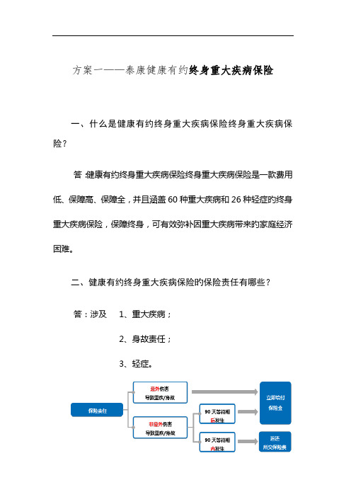 方案一泰康健康有约团体终身重大疾病保险条款