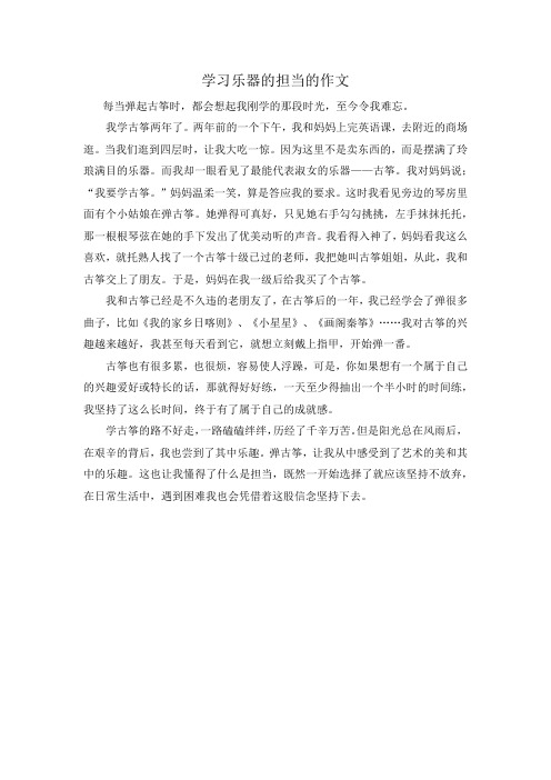 学习乐器的担当的作文