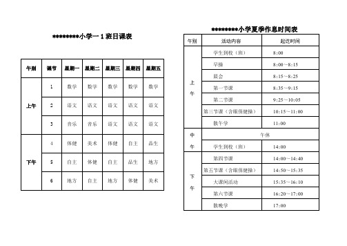 生成的各班日课表