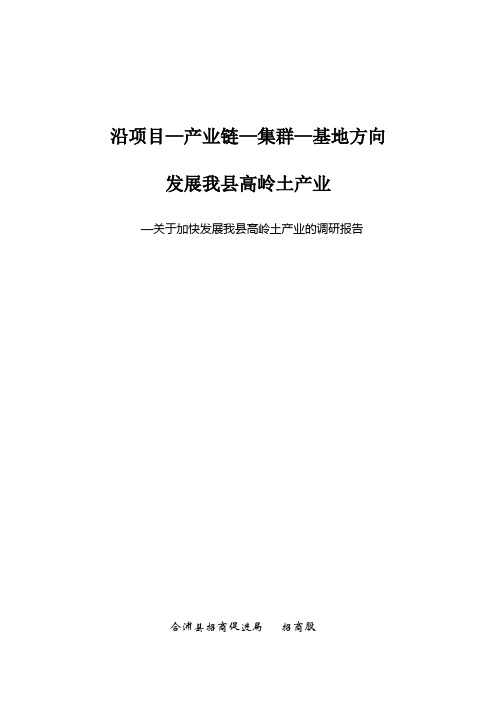 沿项目—产业链—集群—基地方向发展我县高岭土产业