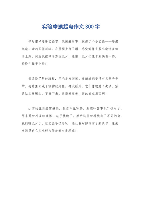 实验摩擦起电作文300字